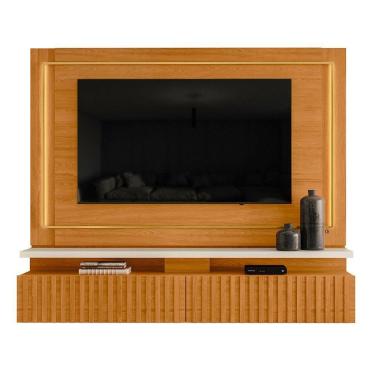 Imagem de Painel Bancada Suspensa Para Tv 60 Polegadas Gaia - 7 Decor Cinamomo E Off White
