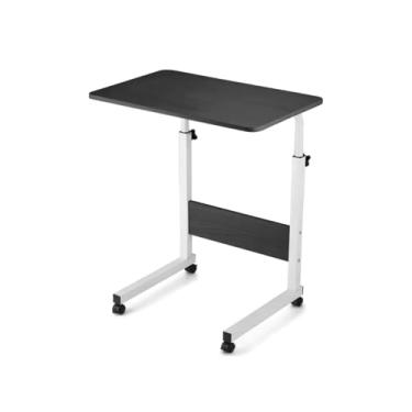 Imagem de Mesa Lateral Ergonômica Multiuso Com Altura Regulavel E Rodinhas Mesinha Notebook Laptop Cama Sofá Ajustavel Cor Preto Luvinco