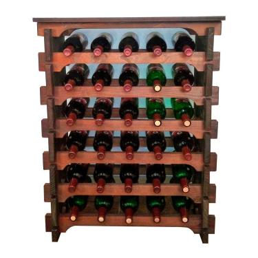 Imagem de Adega Vinho Madeira 30 Garrafas Tipo Mesinha Imbuia C05