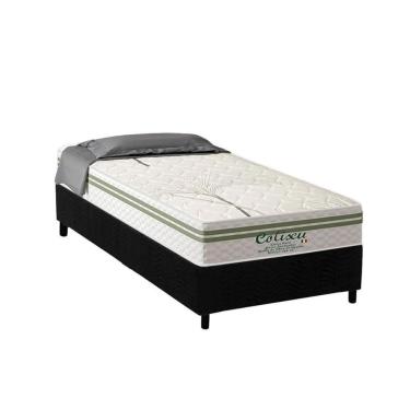 Imagem de Cama Box Solteiro: Colchão Molas Ensacadas Paropas Coliseu + Base Crc Suede Black (88x188)