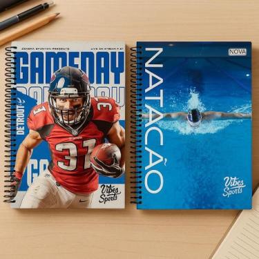 Imagem de Kit com 2 Caderno 20 Matérias Masculino ou Feminino 320 Folhas Sortido