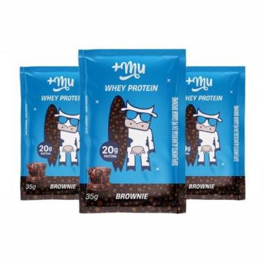 Imagem de Kit 3 Whey Protein Concentrado Sache Brownie 20 De Proteina - Maismu