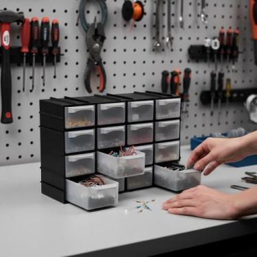 Imagem de Caixa Organizadora Gavetas Multiuso Objetos Pequenos Modular - Arqplas