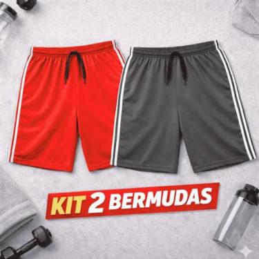 Imagem de Kit 2 Bermudas Masculinas Plus Size Extra Grande Dry Fit Sport Line Ca