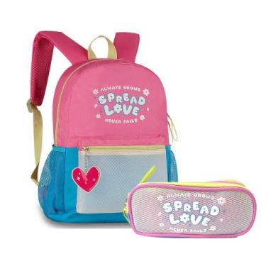 Imagem de Kit Escolar Mochila + Estojo Style Menina Original Clio -