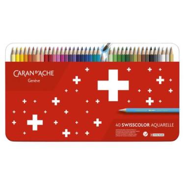 Imagem de Lápis de Cor Aquarelável Caran D'ache Swisscolor 40 Cores - CARANDACHE