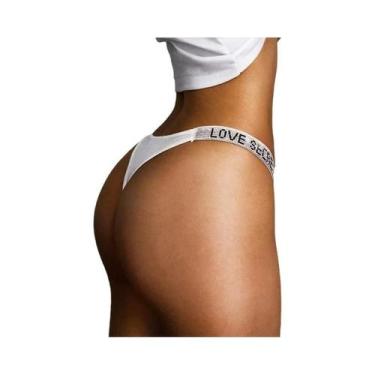 Imagem de Calcinha G-string Sexy De Cintura Baixa Com Strass Para Mulheres, Tama