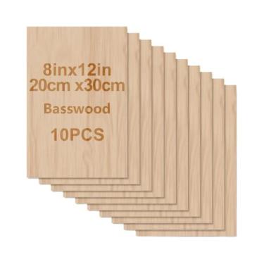 Imagem de Pranchas Finas De Madeira De Bétula Para Artesanato, 10 Peças, Leves, 