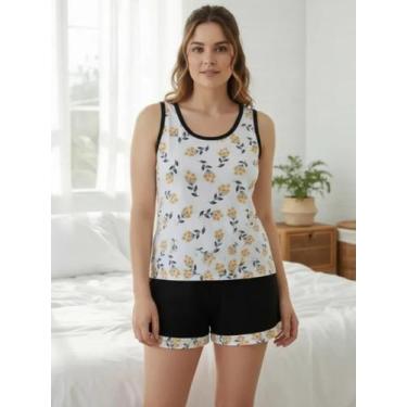 Imagem de Pijama Plus Size Short Doll Bermudoll Feminino Verão Senhora Regata - 