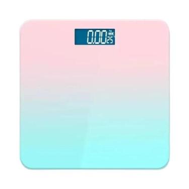 Imagem de Balança Digital De Vidro Com LED Gradiente Para Banheiro, Display Inte