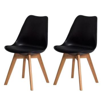 Imagem de Kit 2 Cadeiras Leda Saarinen Design Preta - WAW DESIGN