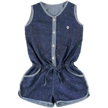 Imagem de Macacão Infantil Look Jeans Curto Jeans - UNICA - 01-Feminino