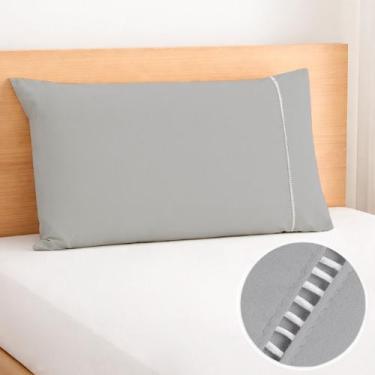 Imagem de 1 Fronha com Ponto Palito 70cmx50cm Percal Flex 400 Fios Toque Macio -