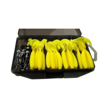 Imagem de 50PCS GOBAIT T Tail Grub Worm Soft Lure 5cm 6cm 7cm Com Isca Metálica 