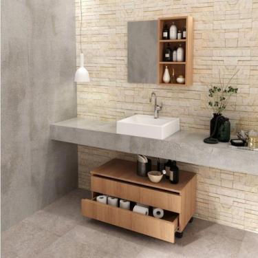 Imagem de Gabinete Rodizio para Banheiro com Espelheira 80cm - Tecno Mobili