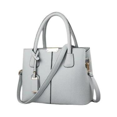 Imagem de Bolsa Feminina Grande de Couro PU - Sacola de Ombro Quadrada e Crossbo