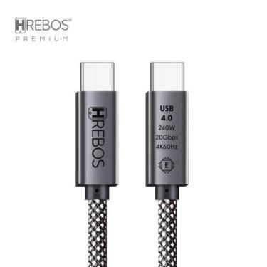 Imagem de Cabo USB-C para USB-C Hrebos Premium 240W 20Gbps 4K 60Hz 2 Metros