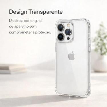 Imagem de Capa Transparente iphone Anti Impacto proteção reforçada com borda pro