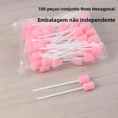 Imagem de Esponjas Orais Descartáveis Macias 100 Unidades Com Cabo Para Cuidados