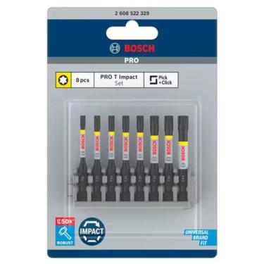 Imagem de Bits Pro T Impact Control 50mm Torx 8pçs Bosch 2608522329