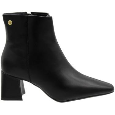 Imagem de Bota Vizzano Cano Médio Bico Quadrado Feminino, Preto, 35