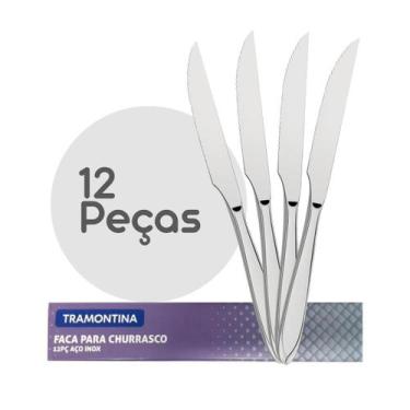 Imagem de conjunto 12 facas para churrasco laguna em inox tramontina - Tramontin