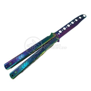 Imagem de Canivete Fade Rainbow Butterfly Treinamento Faca Borboleta - SMART BRA
