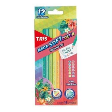 Imagem de Lápis De Cor Tris Mega Soft 12 Cores Tropicais 607740 (novo)