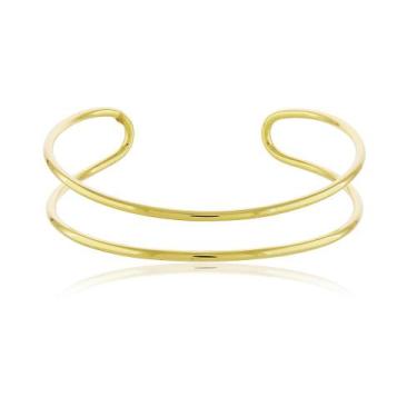 Imagem de Bracelete Siena Duplo Vazado  Banho Ouro 18K - Via Acessorios