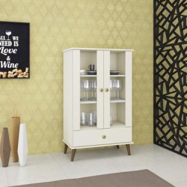Imagem de Cristaleira 2 Portas 70cm Retrô Bege/Off White - Movelbento