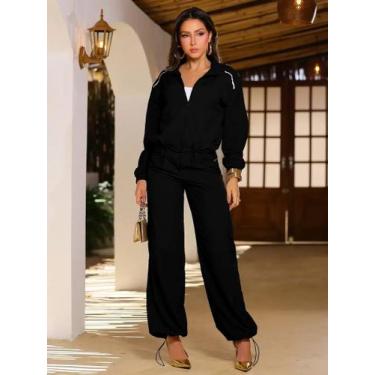 Imagem de Conjunto Calça Parachute e Jaqueta Empório PitBull 94488 Cor:PretoTama