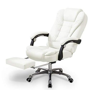 Imagem de Cadeira para Escritório Giratória com apoio para os pés - Branca - LMS-BY-8436-T3