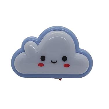 Imagem de Mini Abajur de Tomada Luminária Infantil C/ Formato de Nuvem (Azul)