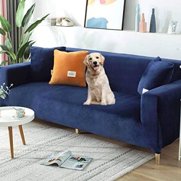 Imagem de Diumy Capas de sofá de veludo espessas, capas de sofá reclináveis para 2 3 4 lugares, capas de sofá macias e elásticas, capas de sofá para animais de estimação, capa de sofá de 2 lugares (145 – 185 cm)