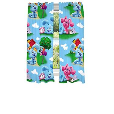 Imagem de Franco Conjunto de cortinas de janela de quarto infantil, 208 x 160 cm, Blues Clues