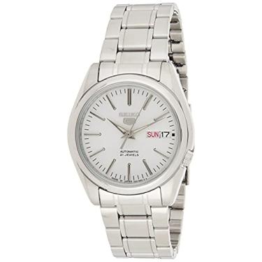 Imagem de SEIKO 5 Relógio masculino com mostrador branco automático SNKL41J1, Relógio automático