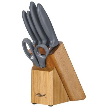 Imagem de Jogo De Facas 6 Peças Plenus Cabo Cinza R.23498/615 Tramontina