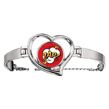 Imagem de N/A N/A Bracelete Boom Exclamation Zap Art Deco Fashion Pulseira Coração Joia Pulseira Arame, medium, metal