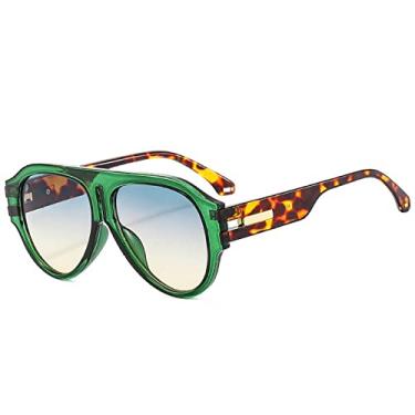 Imagem de Óculos de Sol Quadrado Feminino Vintage Grande Armação Tons Masculino Tendência Design Óculos de Sol Luxo UV400 Óculos Grandes Gafas Óculos, Verde, A