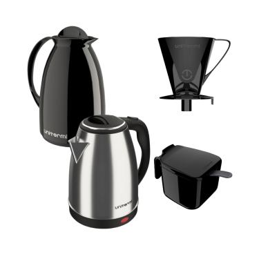 Imagem de Kit Chaleira elétrica 220V e Garrafa Térmica Café Chá Preto