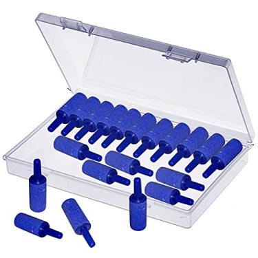 Imagem de JZMYXA Pedra de Ar Bubbler Pedra Adequada para Aquário Peixe Tanque Hidropônico, 20 Peças, 0,47" por 1", Azul