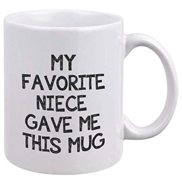Imagem de Caneca de café divertida - My Favorite Client Gave Me This Mug - Ideia de presente de aniversário único para o agente imobiliário Broker Social Worker Advogado - Copo de chá de humor sarcástico 325 ml, Fino, Niece, 11 Ounce