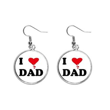 Imagem de Brinco de prata com pingente I Love Papa Love Happiness Ear Pendente joia feminina