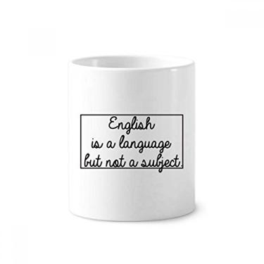 Imagem de Suporte para caneta de escova de dentes em inglês is a Language but not a Subject Caneca de cerâmica com suporte para lápis