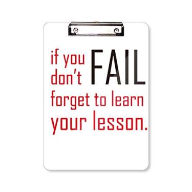 Imagem de Placa de suporte com citação If You Fail Don't Forget to Learn Your Lesson