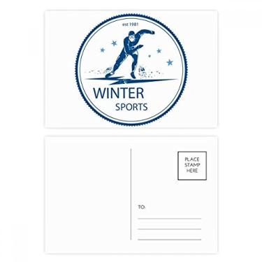 Imagem de Conjunto de cartão postal e traje de esqui esportivo de inverno com estampa de botas, cartão de felicitações de aniversário