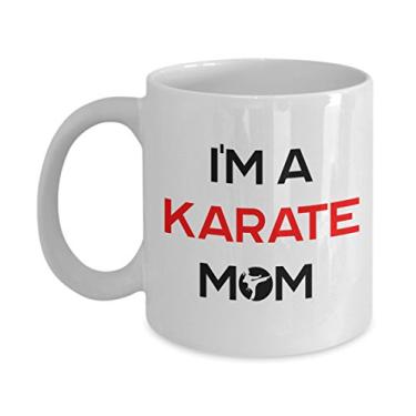 Imagem de Caneca Karate Mom – Caneca de café de cacau quente divertido – ideia de presente de aniversário de Natal