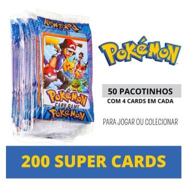 Cartas Pokémon Lote Pack 50 Cartas Sem repetir