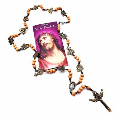 Imagem de Terço Da Via Sacra Com As Estações E Folheto 6 Mm