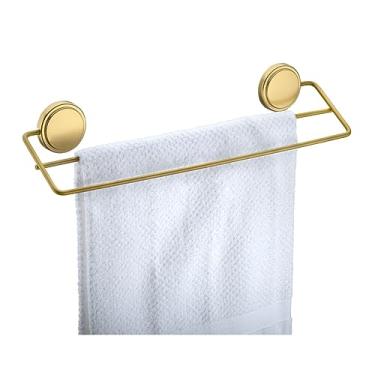 Imagem de Suporte Porta Toalha Toalheiro Duplo 45cm Banheiro Adesivo Dupla Face Dourado - 144DO Future